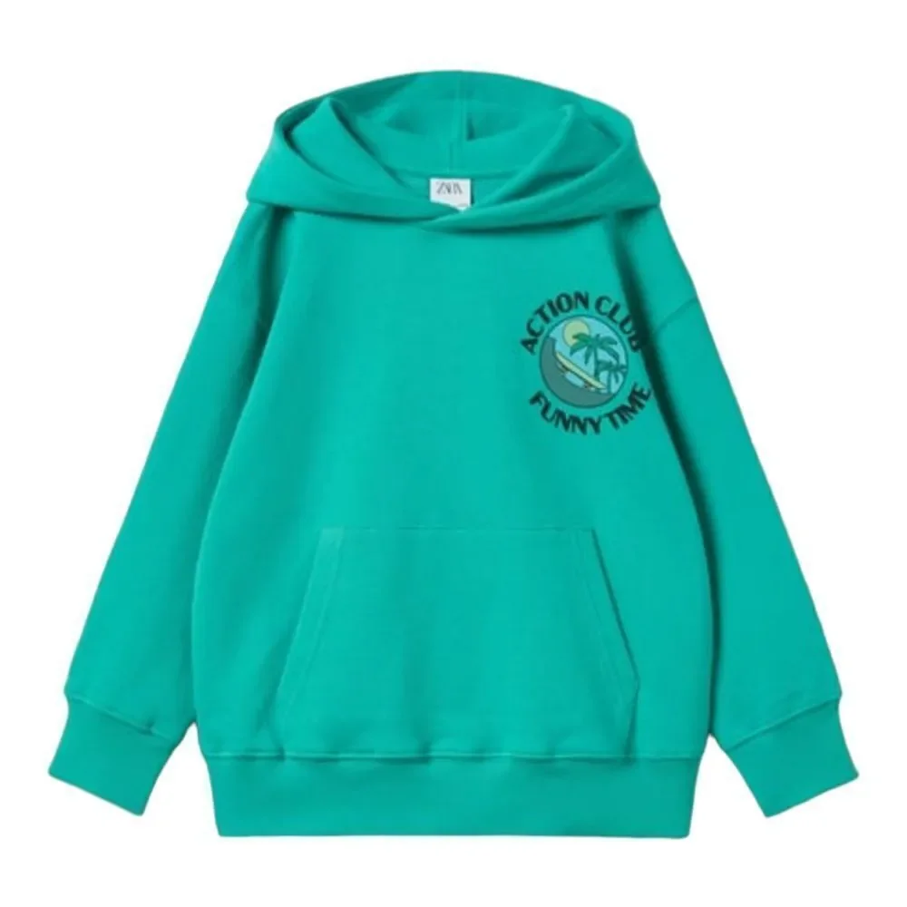 ZARA Kids Green Skate Hoodie Sweatshirt NWT Size 13/14